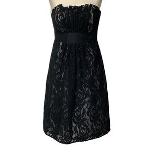 WHBM WHITE HOUSE BLACK‎ MARKET Strapless Black Lace Dress - Size 4